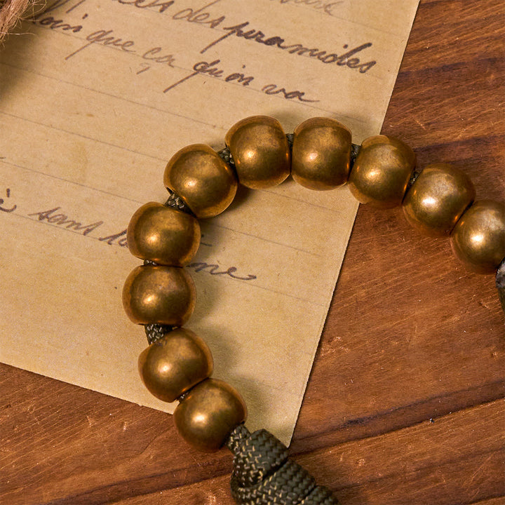 Christianartworkshop St. Benedict Protection All-Place Portable Bronze Beads Nylon Cord Pocket Rosary - image 8