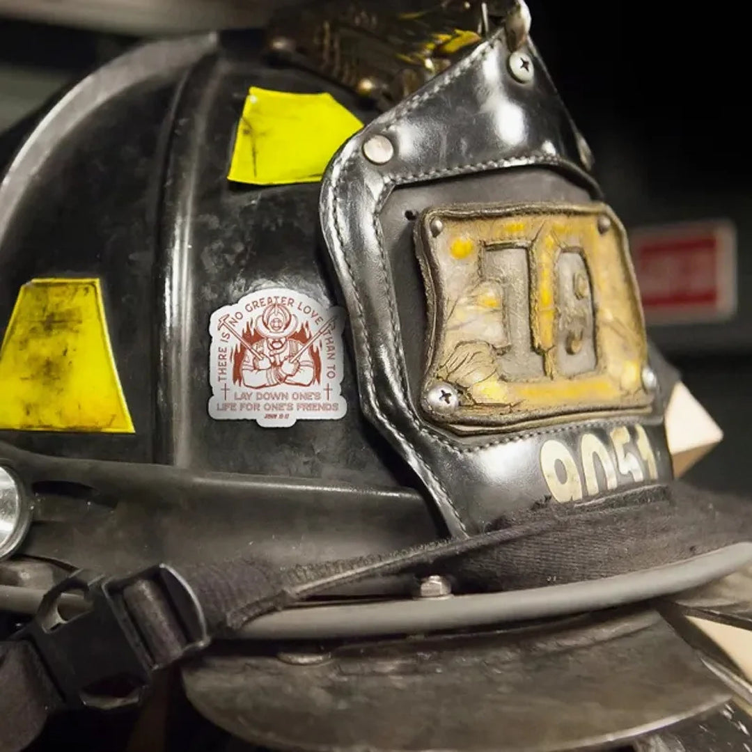 Christianartworkshop Eternal Duty Firefighter Sticker with Bible Verse: Faith That Never Falters - image 2