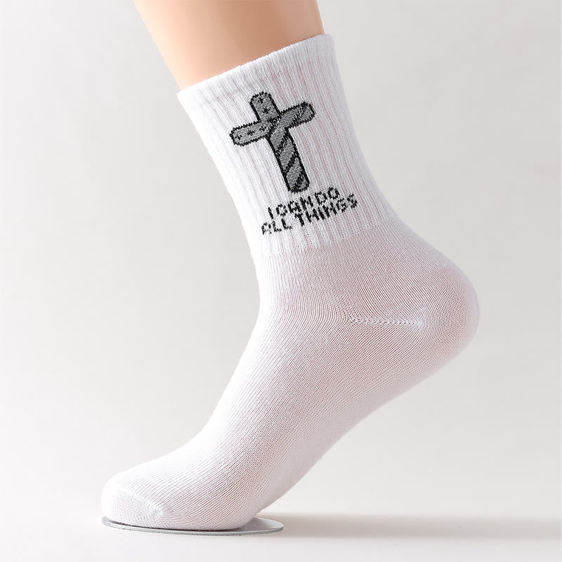 Christianartworkshop Faith-Driven I Can Do All Things Cross Socks ...