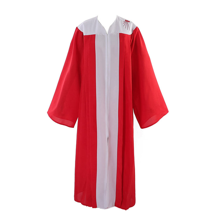 Elegant Red Clergy Robe with Dove of the Holy Spirit: Serve with Faith and Light - image 3
