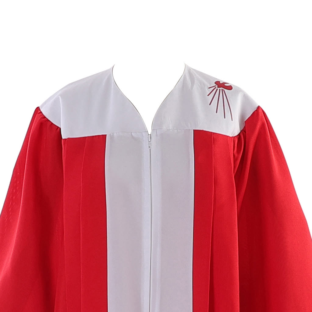 Elegant Red Clergy Robe with Dove of the Holy Spirit: Serve with Faith and Light - image 7