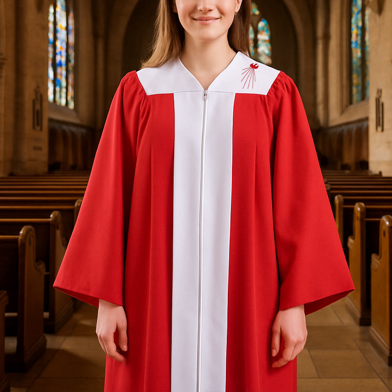 Elegant Red Clergy Robe with Dove of the Holy Spirit: Serve with Faith and Light - 3XL - image 0