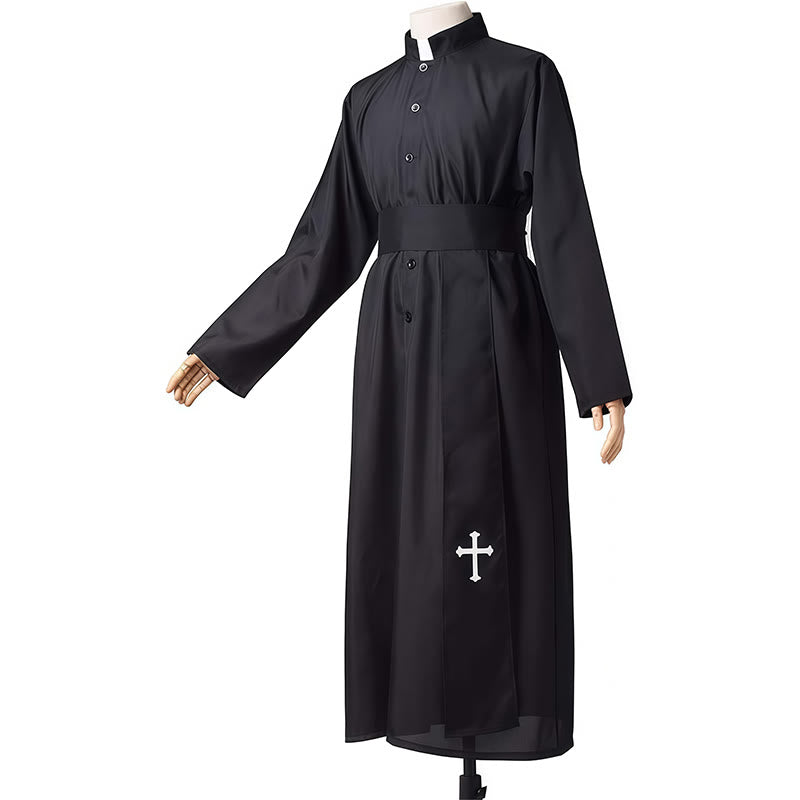 Christianartworkshop Elegant Tri-Color Liturgical Clergy Robes with Waistband & Cross - image 10