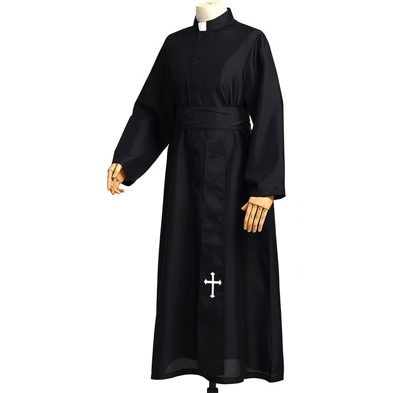 Christianartworkshop Elegant Tri-Color Liturgical Clergy Robes with Waistband & Cross - image 12
