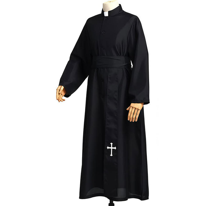 Christianartworkshop Elegant Tri-Color Liturgical Clergy Robes with Waistband & Cross - image 12