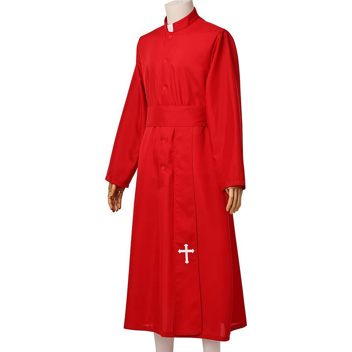 Christianartworkshop Elegant Tri-Color Liturgical Clergy Robes with Waistband & Cross - image 6