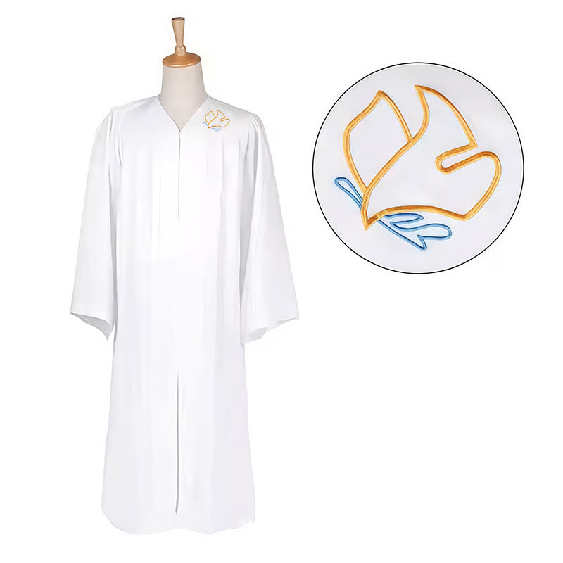 Christianartworkshop Dove of the Holy Spirit Clergy Robe in White: Embrace Purity and Divine Peace - image 2
