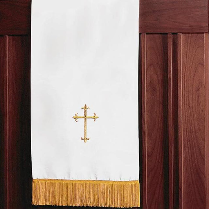 Complete Church Parament Set: Table Runner, Lectern Scarf & Bible Marker in Red and White - image 8