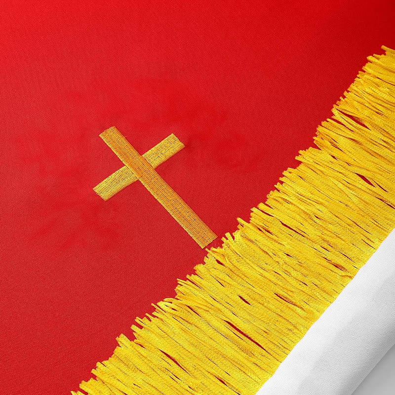 Complete Church Parament Set: Table Runner, Lectern Scarf & Bible Marker in Red and White - image 10
