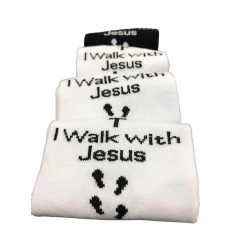Christianartworkshop Two - Color Walk with Jesus Statement Unisex Socks - image 12