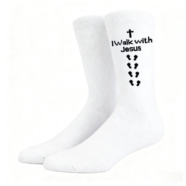Christianartworkshop Two - Color Walk with Jesus Statement Unisex Socks - image 11
