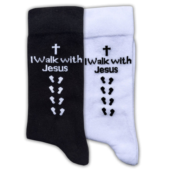 Christianartworkshop Two - Color Walk with Jesus Statement Unisex Socks - image 13