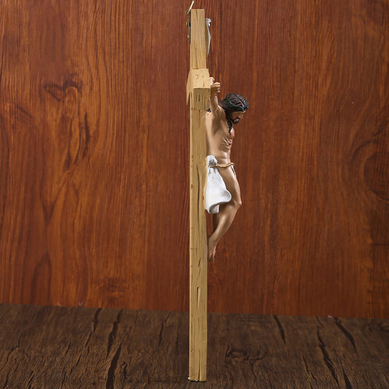 Christianartworkshop Detailed Jesus Figure on Light Resin Crucifix: Sacred Decor - image 2