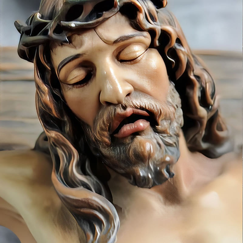 Christianartworkshop Wall - Mounted Dark Resin Crucifix: Realistic Jesus & INRI Detail - image 7
