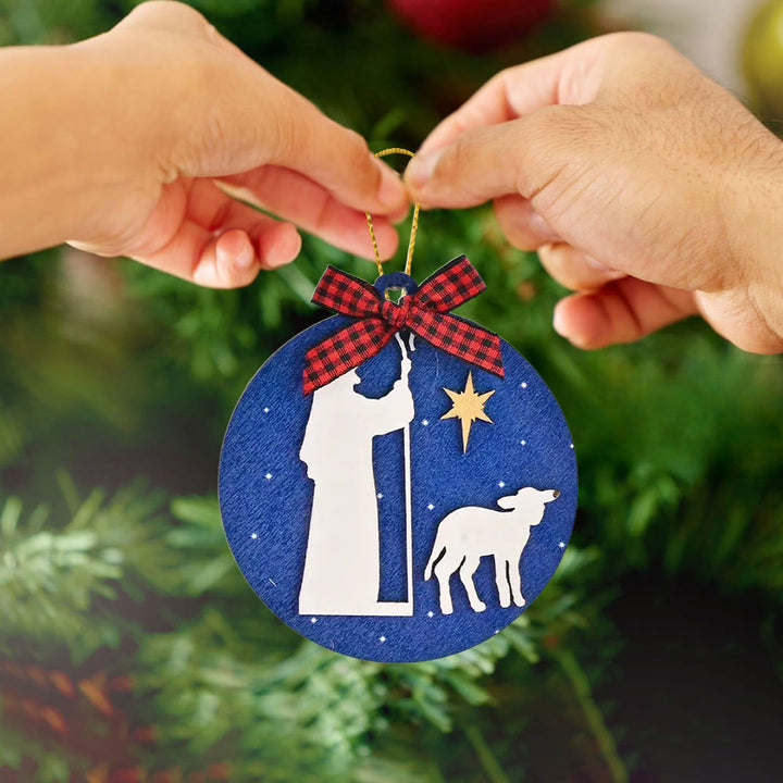 Christianartworkshop Classic Style Holy Night Shepherds Lamb Star Christmas Nativity Hanging Ornaments - image 4