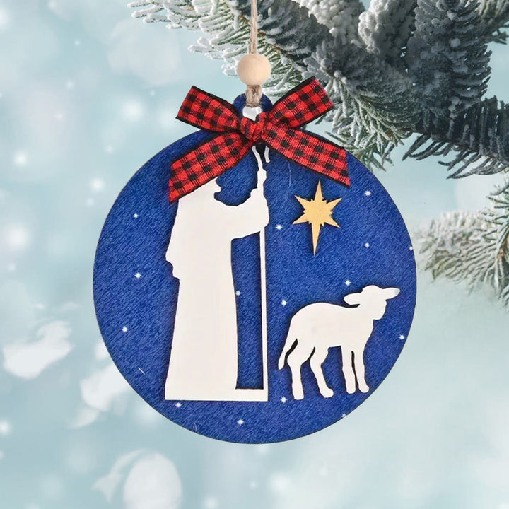 Christianartworkshop Classic Style Holy Night Shepherds Lamb Star Christmas Nativity Hanging Ornaments - image 2
