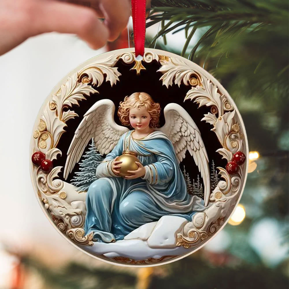 Christianartworkshop Colorful Exquisite Sculpture Styles Angels Christmas Hanging Ornaments A - image 2