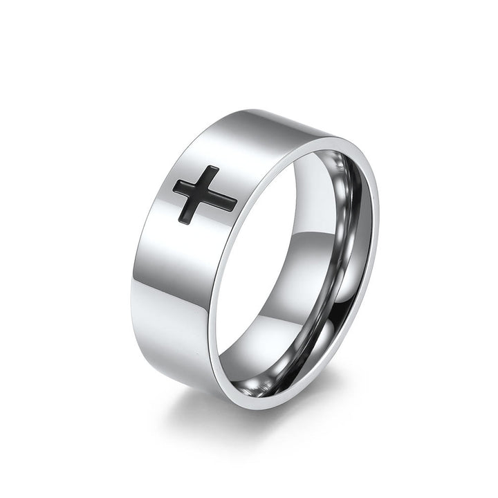 Christianartworkshop Two - Color Minimalist Cross Rings: Faith - Inspired Fashion - Silver - 8MM - US12 - image 3