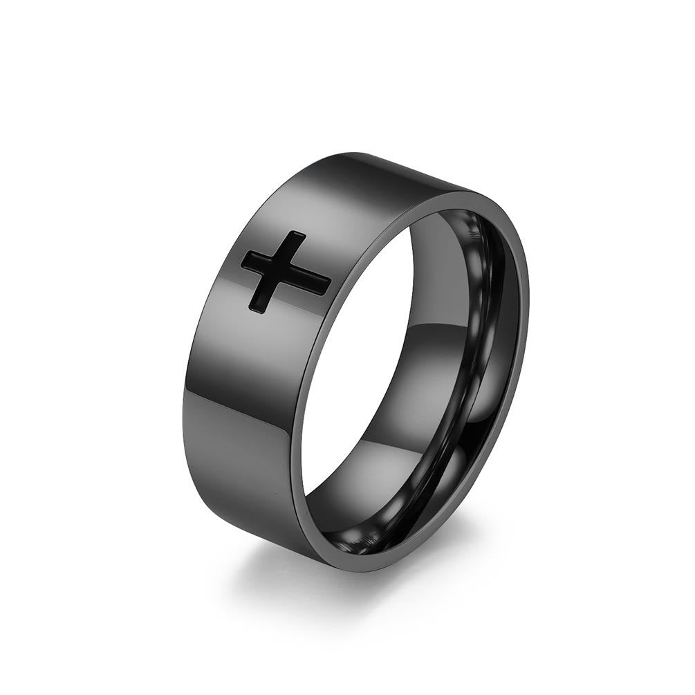 Christianartworkshop Two - Color Minimalist Cross Rings: Faith - Inspired Fashion - Black - 8MM - US12 - image 7