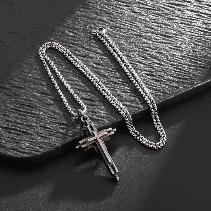 FREE Today: Structured Alloy Cross Necklace: Modern Layered Faith Jewelry - image 1