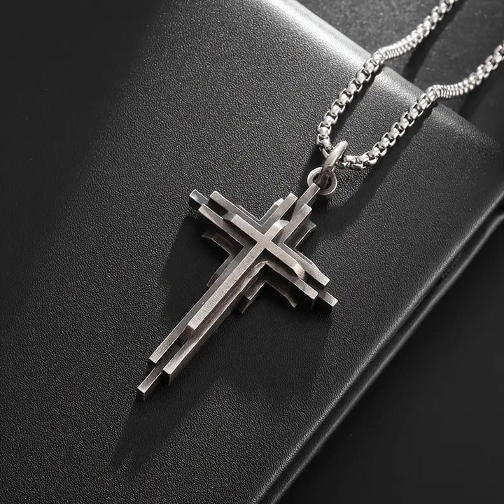 FREE Today: Structured Alloy Cross Necklace: Modern Layered Faith Jewelry - image 3