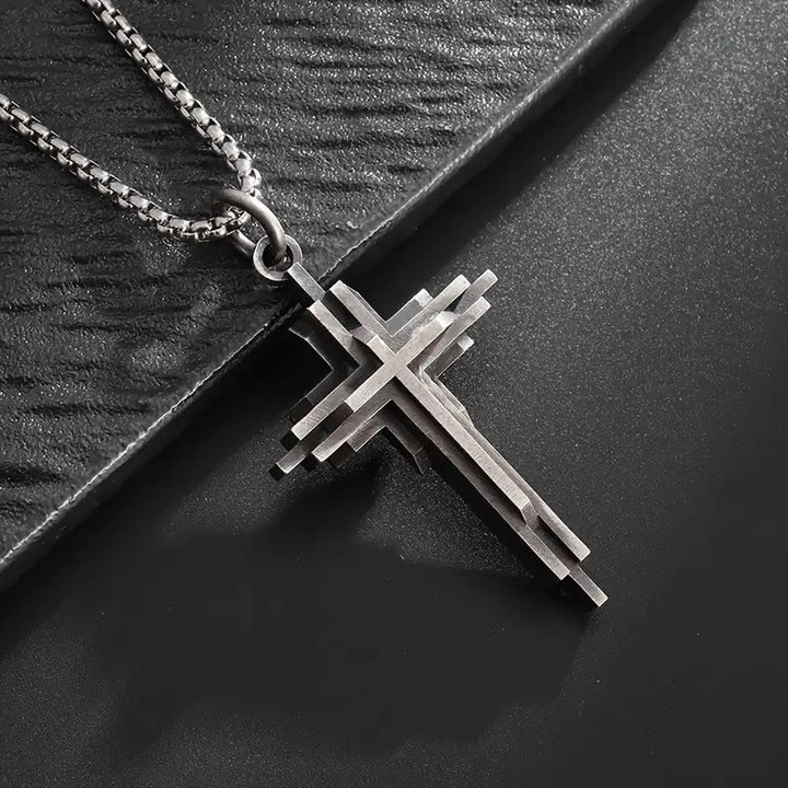 FREE Today: Structured Alloy Cross Necklace: Modern Layered Faith Jewelry - image 2