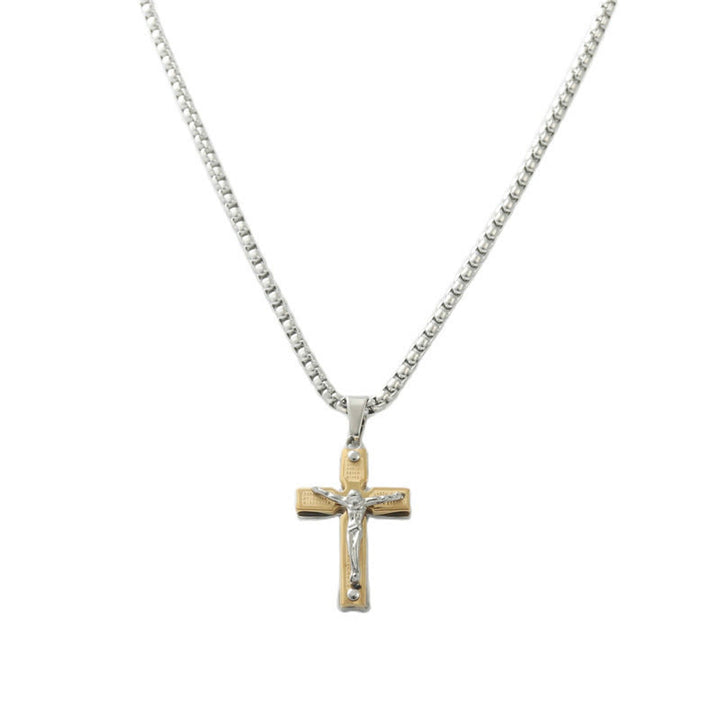 Christianartworkshop Dual - Tone Metal Crucifix Necklace with Jesus Figure: Faith & Art Fusion - image 3