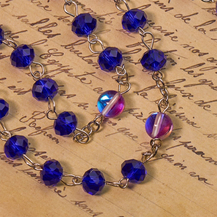 FREE Today: Mystical Purple and Blue Faceted Bead Prayer Rosary with Enamel Our Lady Medal - image 6