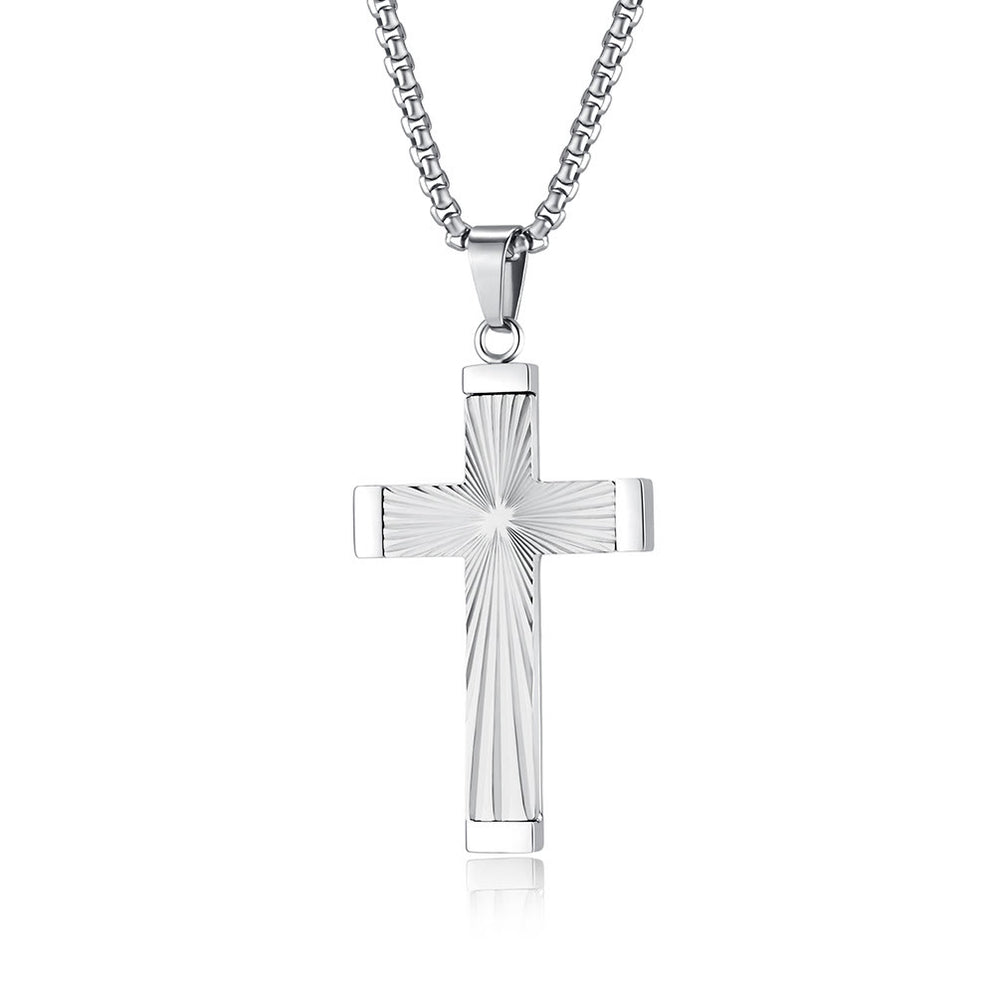 Christianartworkshop Three - Color Radiant Cross Pendant: A Fusion of Art and Belief - image 1