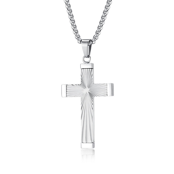 Christianartworkshop Three - Color Radiant Cross Pendant: A Fusion of Art and Belief - Silver - image 1