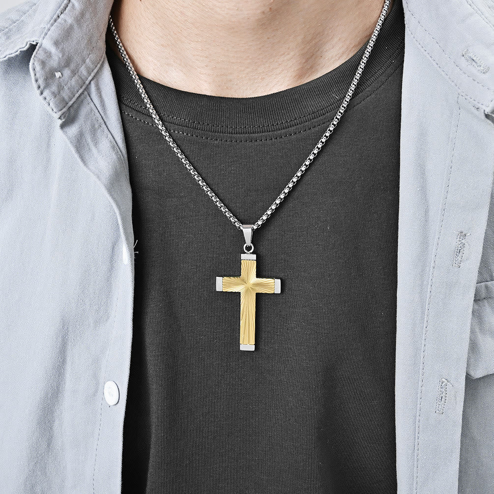 Christianartworkshop Three - Color Radiant Cross Pendant: A Fusion of Art and Belief - image 4