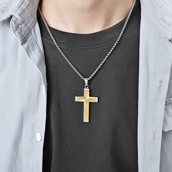 Christianartworkshop Three - Color Radiant Cross Pendant: A Fusion of Art and Belief - image 4