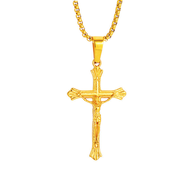 FREE Today: Tri - Color Jesus Crucifix Necklace: A Fusion of Faith and Stylish Hues - image 3