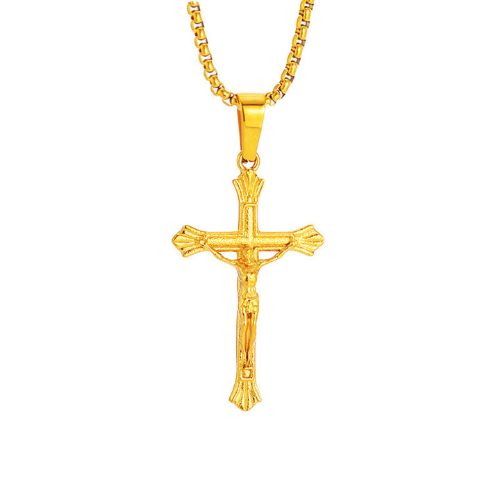 FREE Today: Tri - Color Jesus Crucifix Necklace: A Fusion of Faith and Stylish Hues - image 3