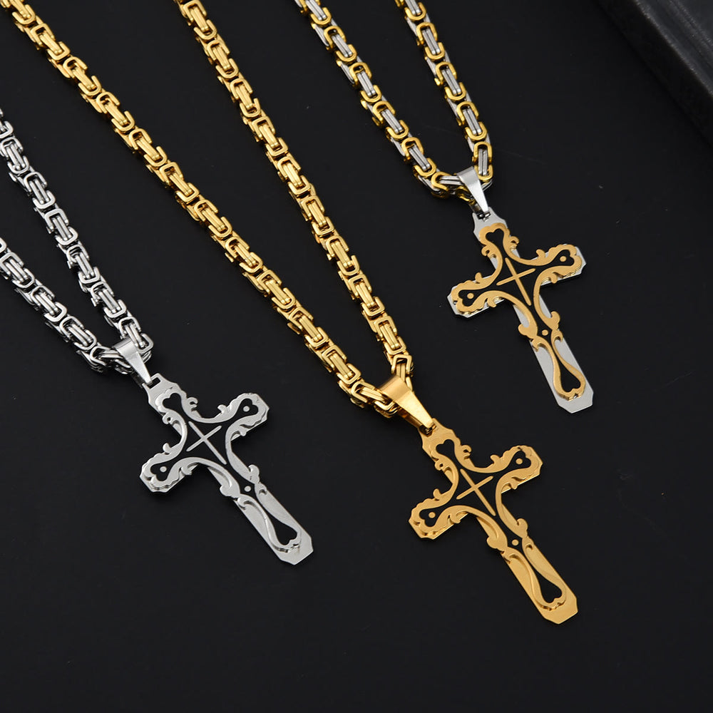 Christianartworkshop Vintage Filigree Tri - Color Cross Necklace: Timeless Faith Jewelry - image 1