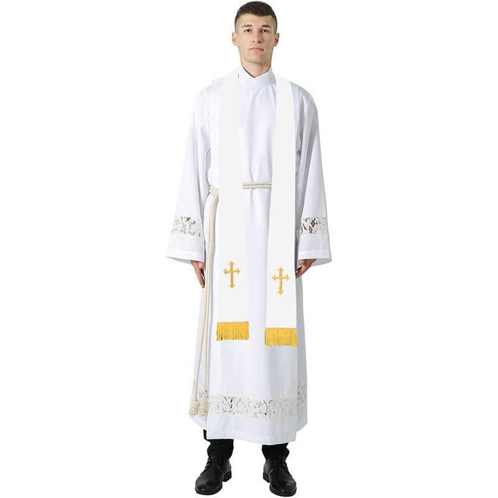 Christianartworkshop Multi-Color Reversible Liturgical Clergy Stole with Golden Fringe - image 3