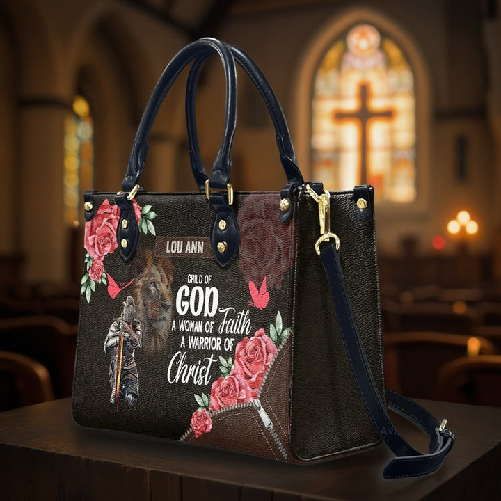 Christianartworkshop Lion of Judah Personalized Leather Handbag with Floral Warrior Motif - image 6
