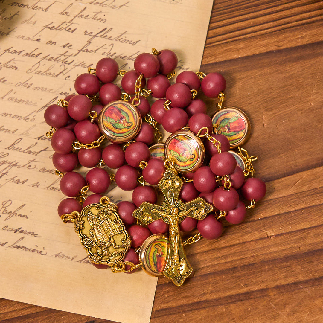 FREE Today: Our Lady of Guadalupe Bead Burgundy Elegance Rosary with Fatima Medal - image 4