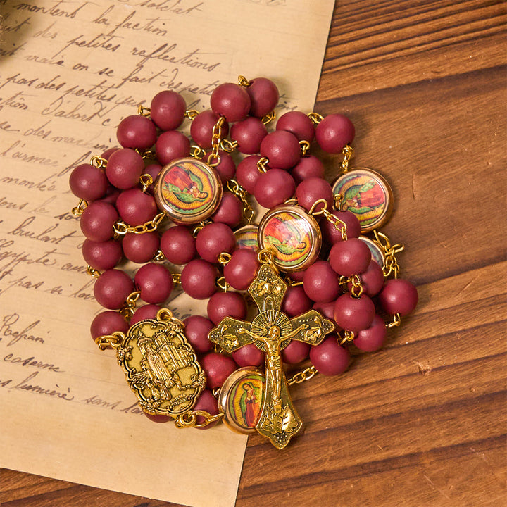 FREE Today: Our Lady of Guadalupe Bead Burgundy Elegance Rosary with Fatima Medal - image 4