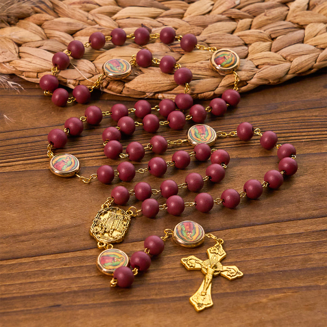 FREE Today: Our Lady of Guadalupe Bead Burgundy Elegance Rosary with Fatima Medal - Our Lady - image 0