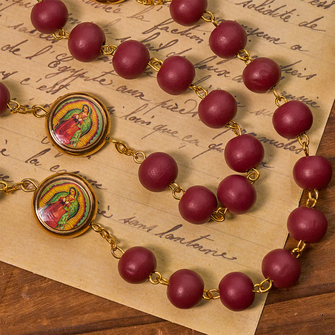 FREE Today: Our Lady of Guadalupe Bead Burgundy Elegance Rosary with Fatima Medal - image 6