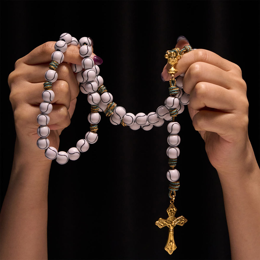 FREE Today: Sports - Centric Tennis Ball Beads Rosary with Crucifix & Holy Grail - image 1