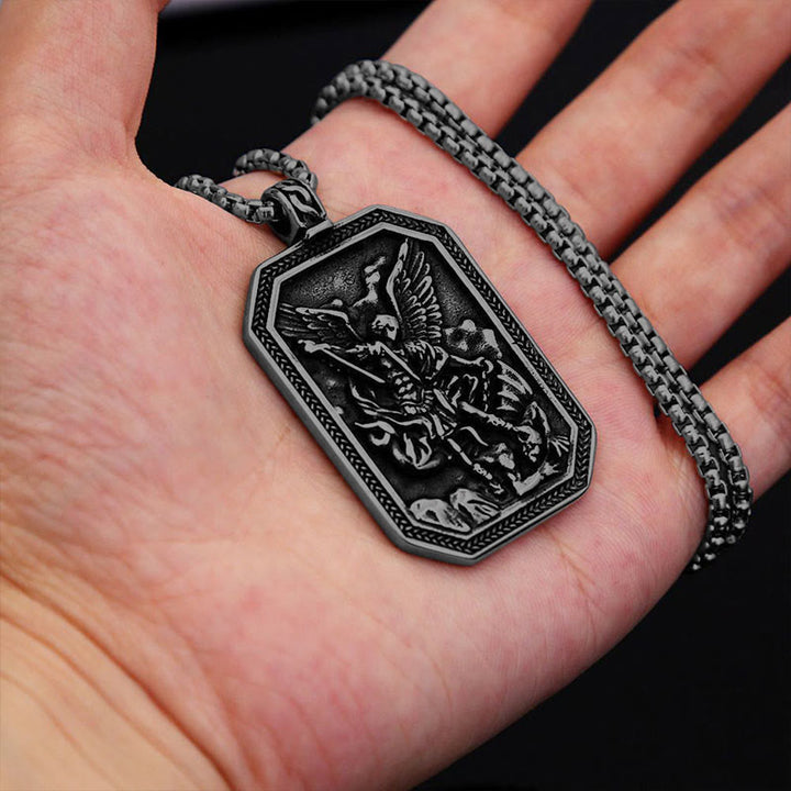 Christianartworkshop Classic Style St. Michael the Archangel Protection Stainless Steel Pendant Necklace - image 20