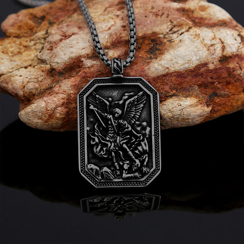 Christianartworkshop Classic Style St. Michael the Archangel Protection Stainless Steel Pendant Necklace - image 16
