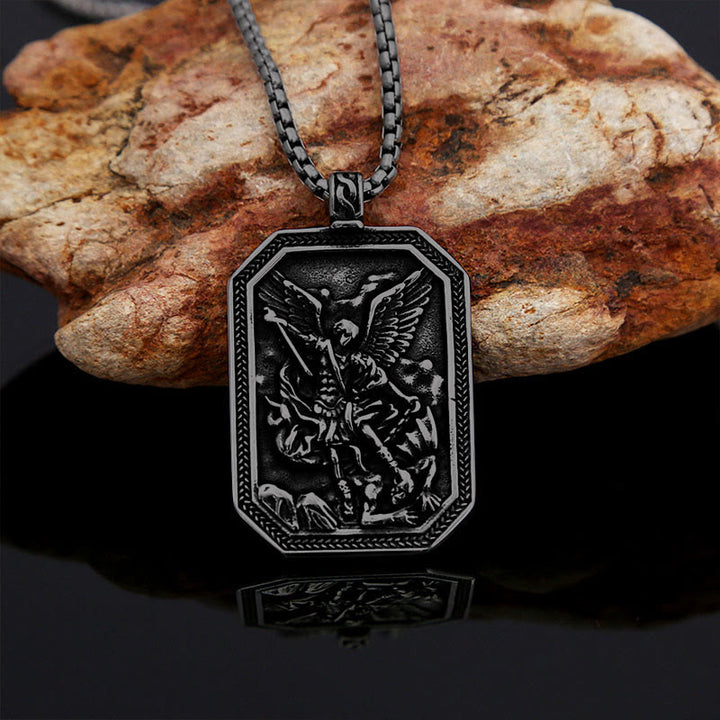 Christianartworkshop Classic Style St. Michael the Archangel Protection Stainless Steel Pendant Necklace - image 16