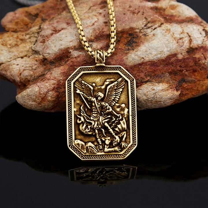 Christianartworkshop Classic Style St. Michael the Archangel Protection Stainless Steel Pendant Necklace - image 13