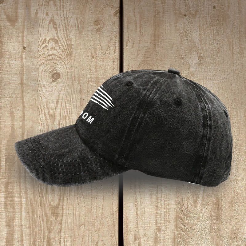 Christianartworkshop Adjustable Patriotic Washed Hat: Cross, American Flag & FREEDOM Emblem - image 4