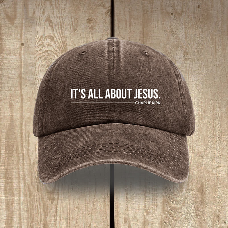 Christianartworkshop Everyday Washed Cotton Cap: It's All About Jesus by Charlie Kirk - Coffee - image 11