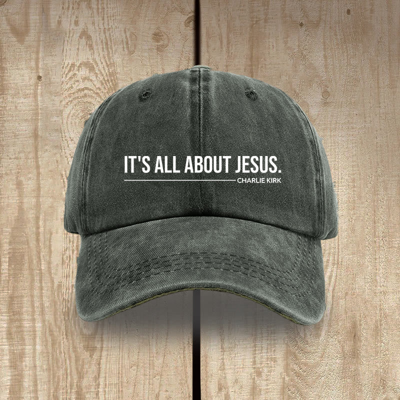 Christianartworkshop Everyday Washed Cotton Cap: It's All About Jesus by Charlie Kirk - Army Green - image 7