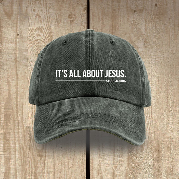 Christianartworkshop Everyday Washed Cotton Cap: It's All About Jesus by Charlie Kirk - Army Green - image 7